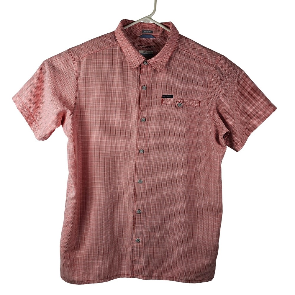 Columbia Omni-Shade Shirt Mens XL Active Fit Red Plaid Sun Protection Breathable